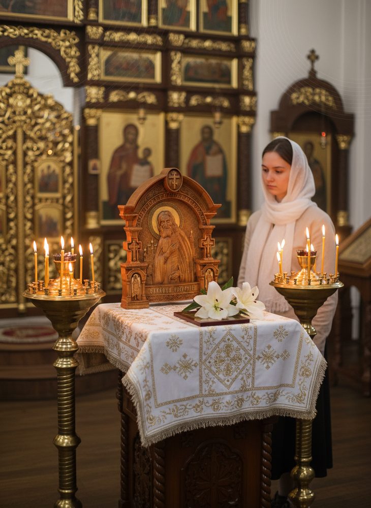Икона Серафима Саровского — это деревянная резная икона, выполненная вручную с душой.
