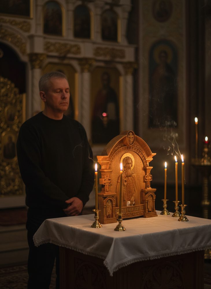 Икона Сергия Радонежского — уникальная деревянная резная икона ручной работы. Прекрасный образ для молитвы.