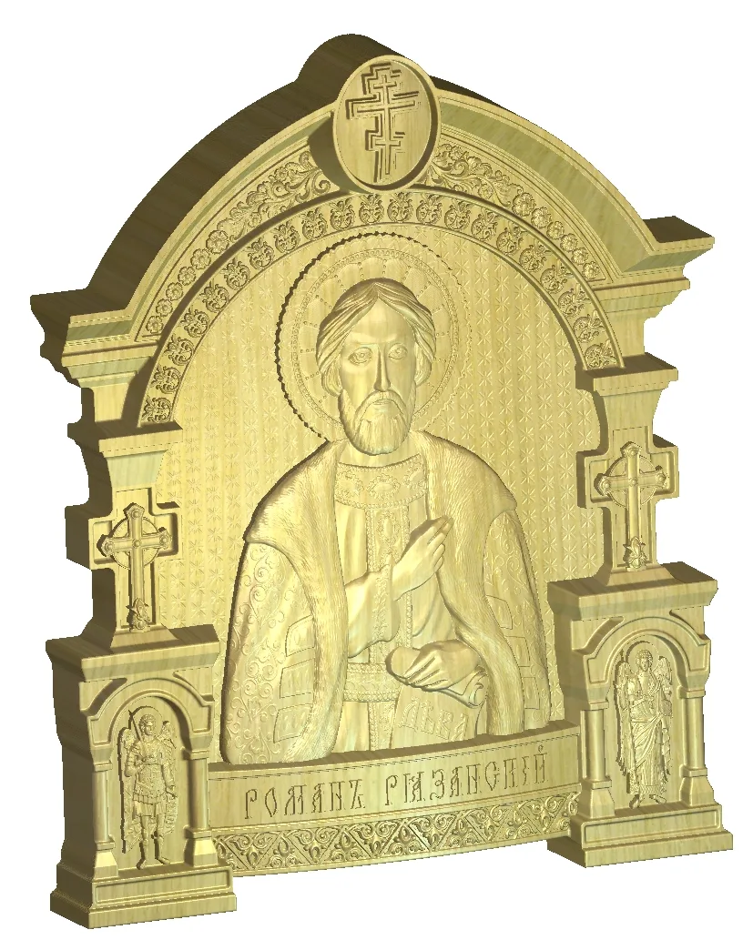 Икона «Роман Рязанский благоверный князь», арка — 3D-макет образа